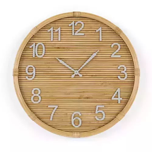 Rattan wall clock