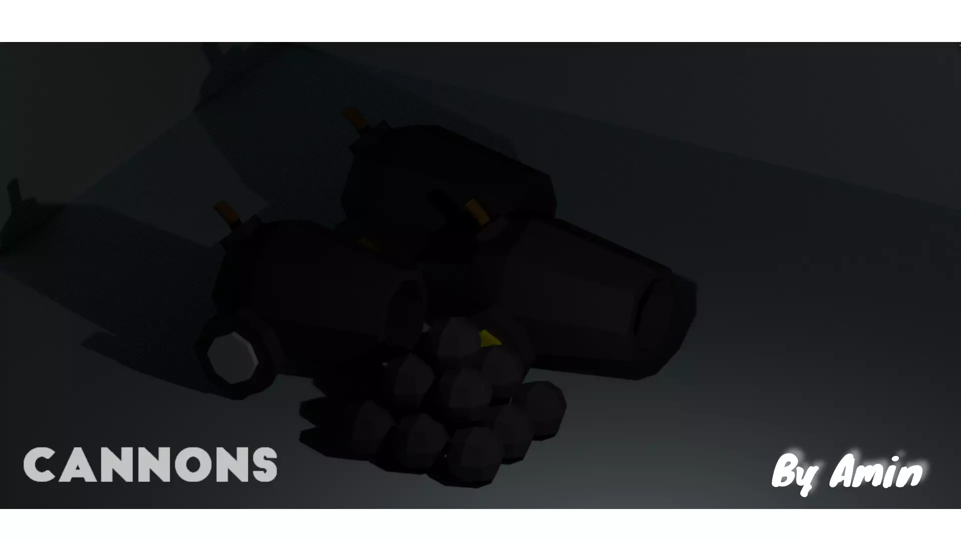 cannon low poly cat Low-poly 3D model_0