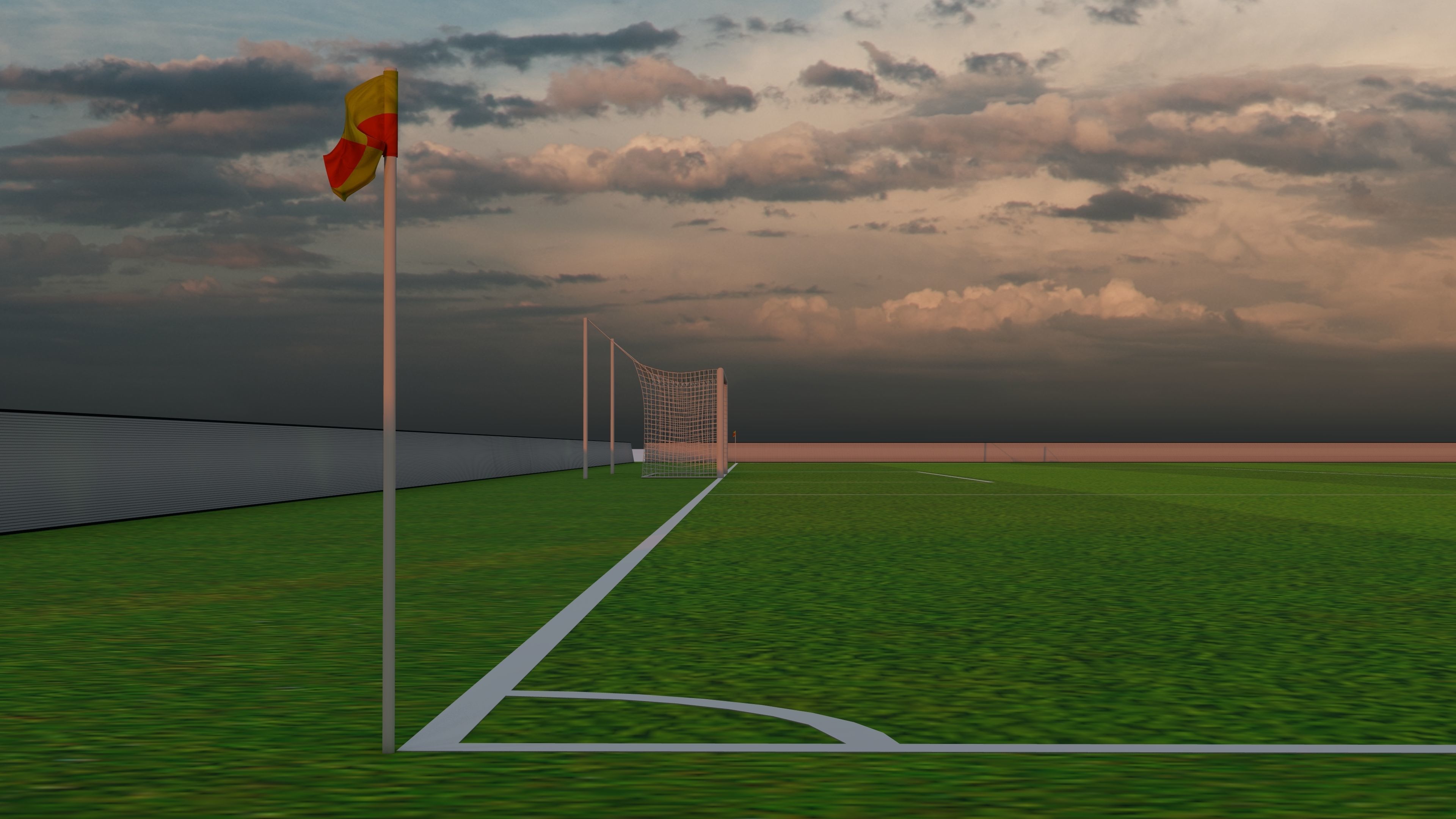 Football-Soccer Field FIFA  dimensions Low-poly 3D model_3