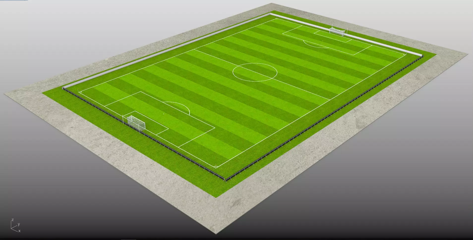 Football-Soccer Field FIFA  dimensions Low-poly 3D model_0