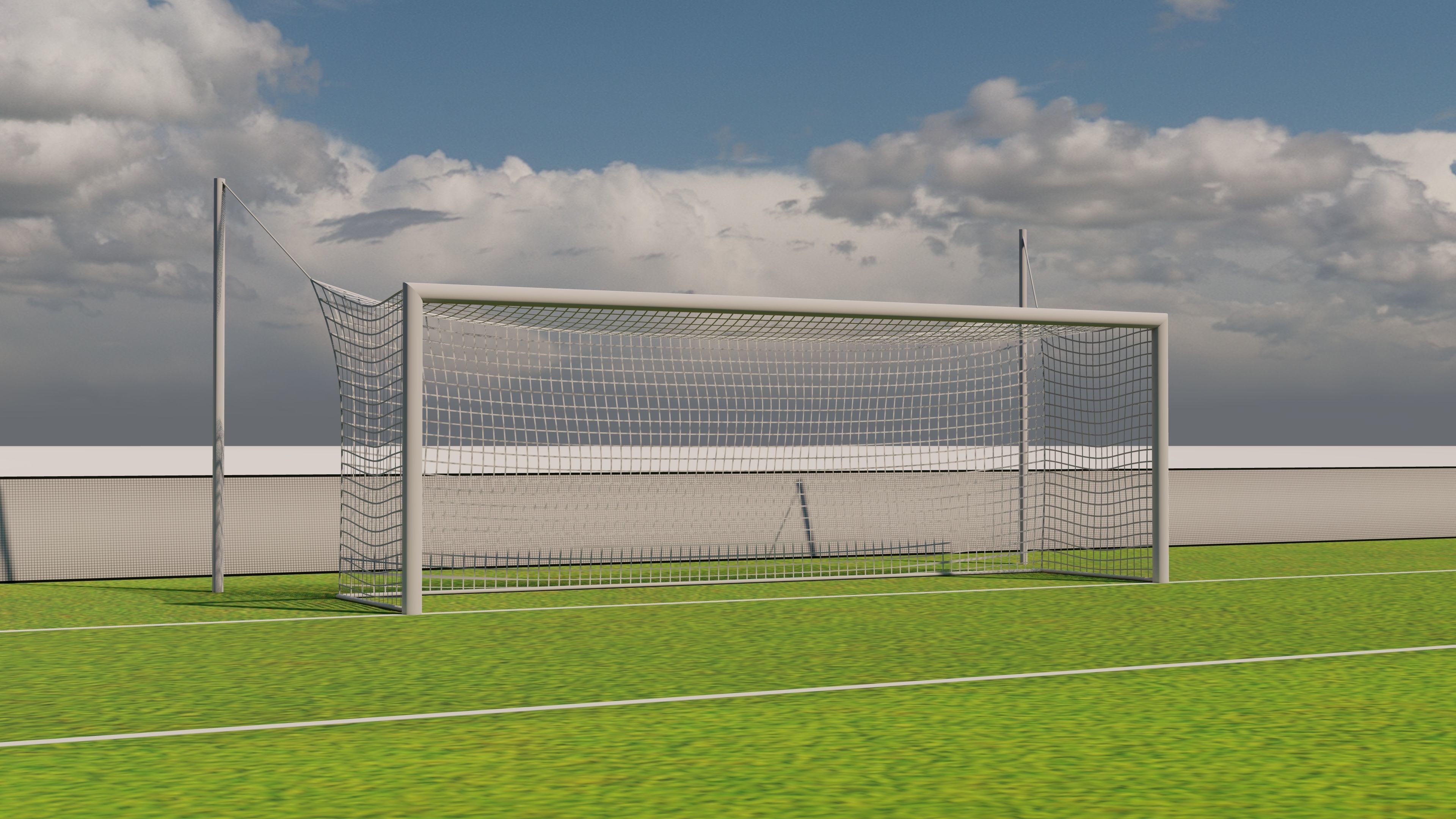 Football-Soccer Field FIFA  dimensions Low-poly 3D model_1