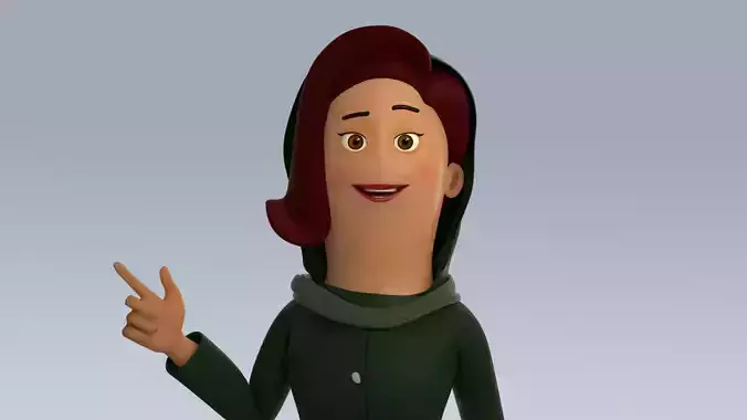 women Rigged Low-poly 3D model