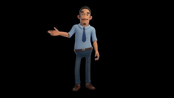 men Rigged Low-poly 3D model
