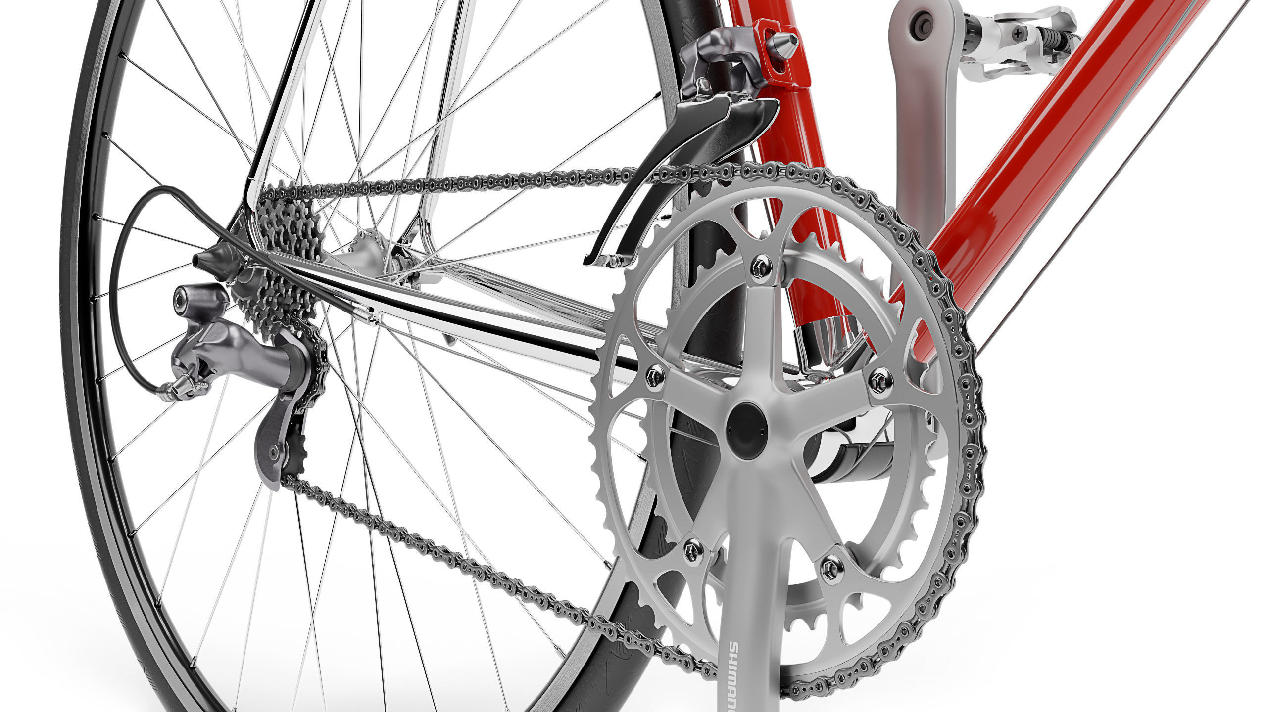 Retro  Racing Bicycle high detailed 3D model_2