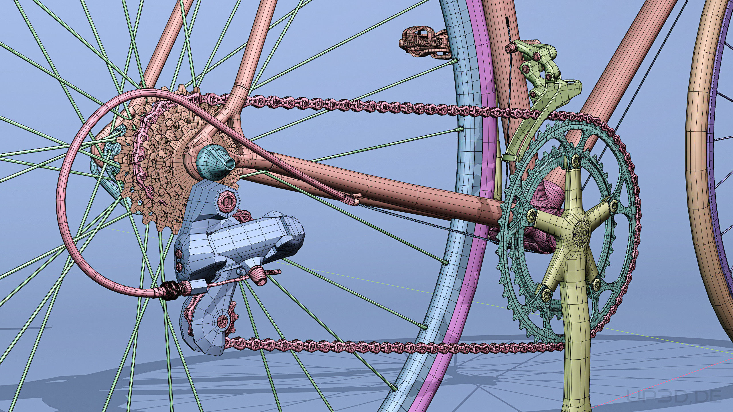 Retro  Racing Bicycle high detailed 3D model_6