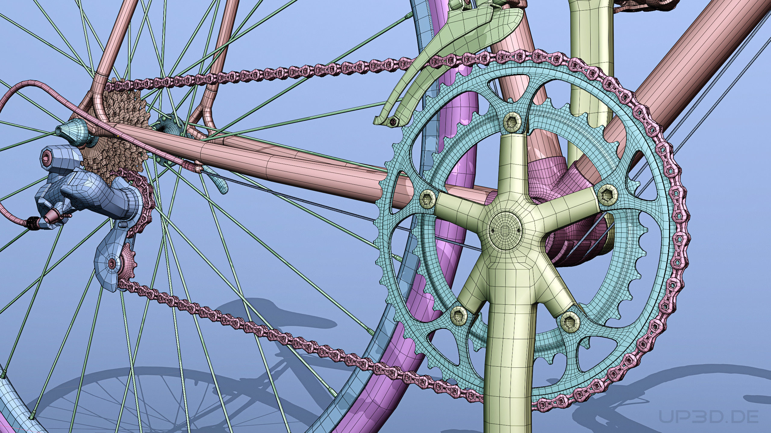 Retro  Racing Bicycle high detailed 3D model_10