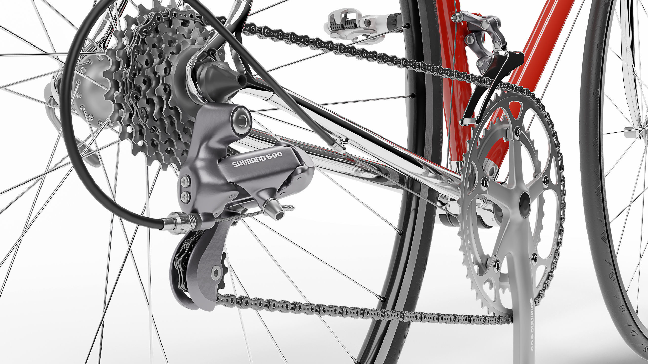 Retro  Racing Bicycle high detailed 3D model_4