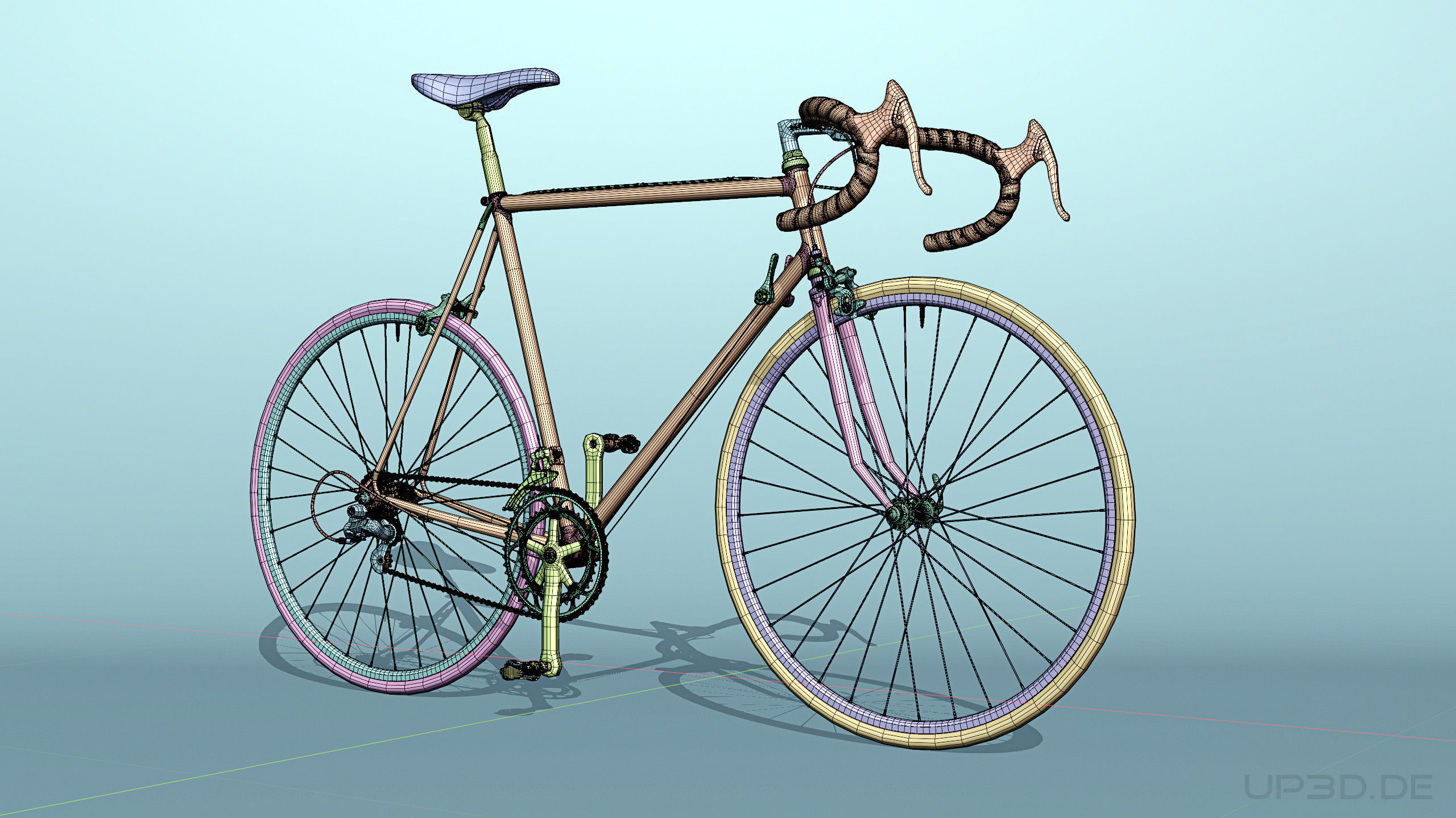 Retro  Racing Bicycle high detailed 3D model_8