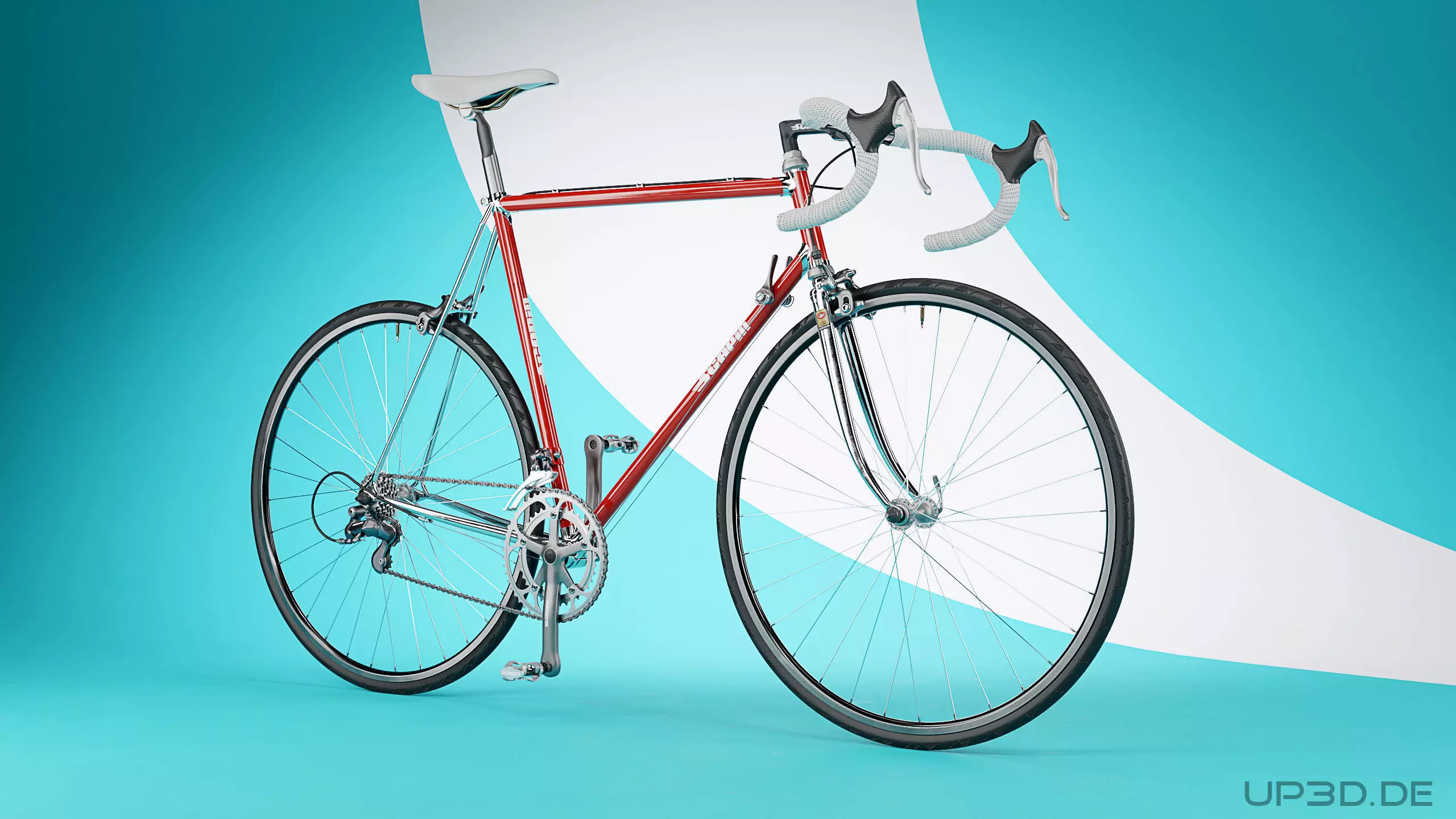 Retro  Racing Bicycle high detailed 3D model_0