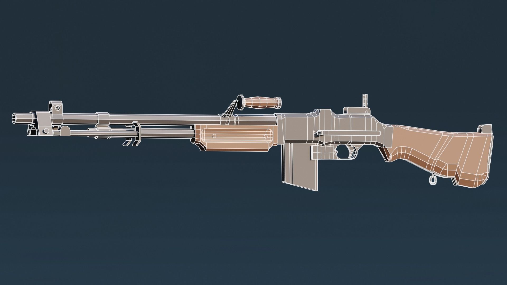 Bar m1918 - Low Poly Low-poly 3D model_4