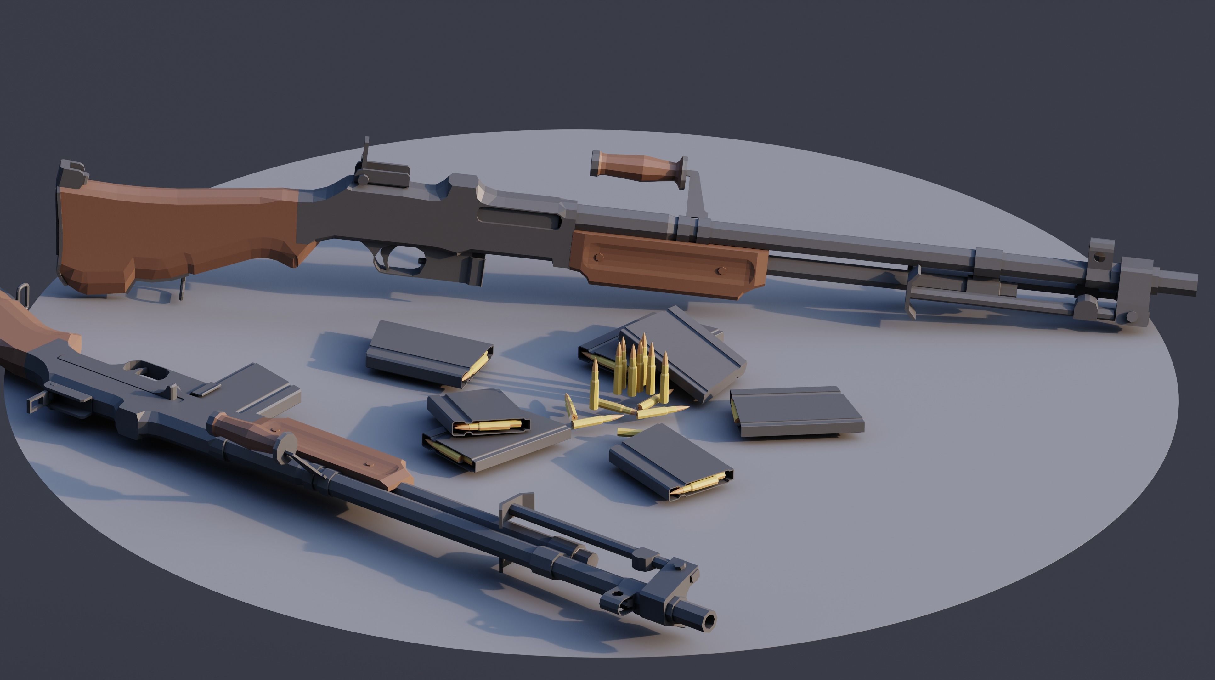 Bar m1918 - Low Poly Low-poly 3D model_5