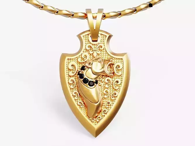 fashion Tiger Pendant Silver Gold  Print