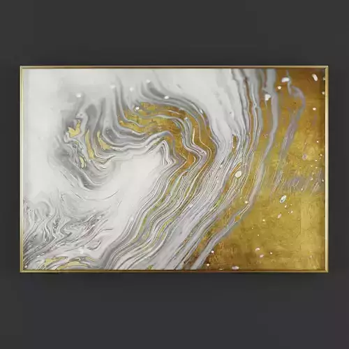 Pictures156 gold and marble wall art Low-poly 3D model