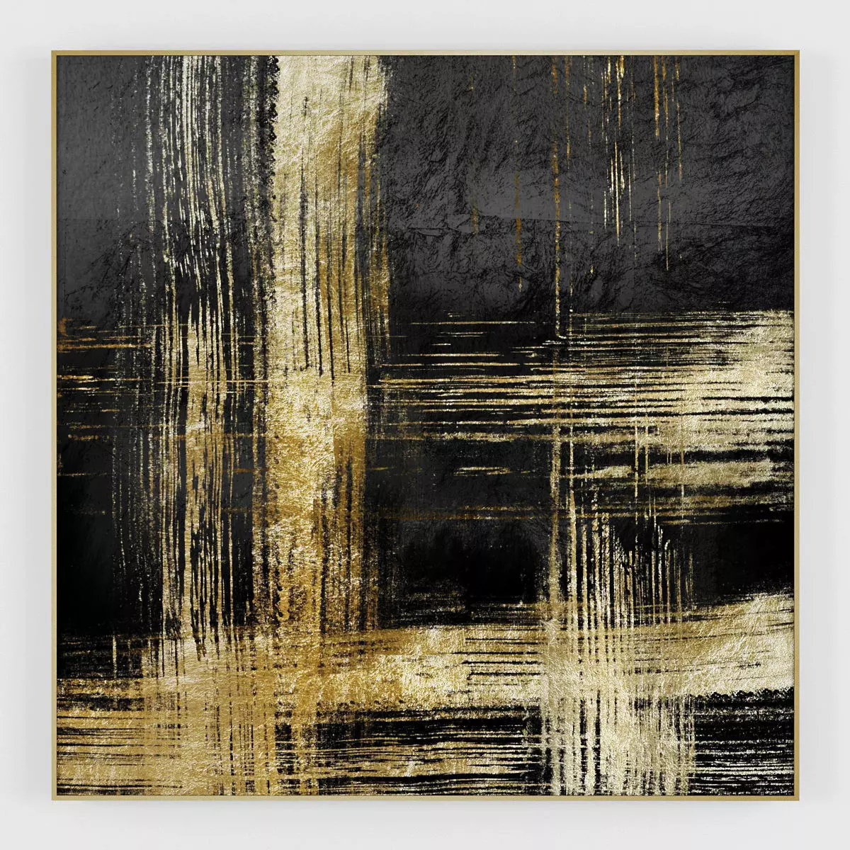 Pictures159 abstract painting gold Low-poly 3D model_0