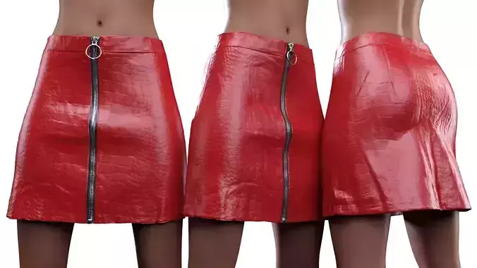 Crocodile Vinyl Skirt 3D model