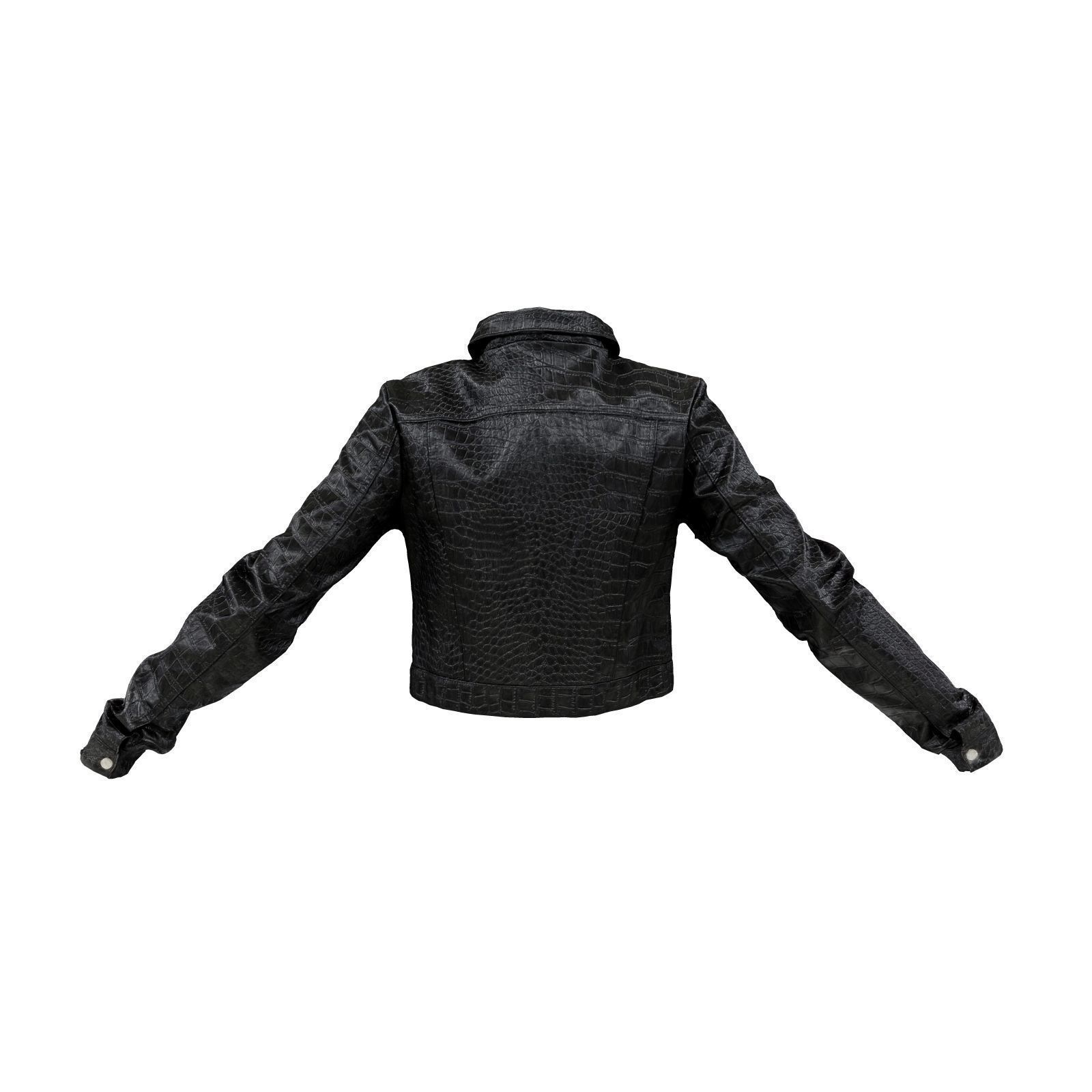 Crocodile Vinyl Jacket 3D model_2