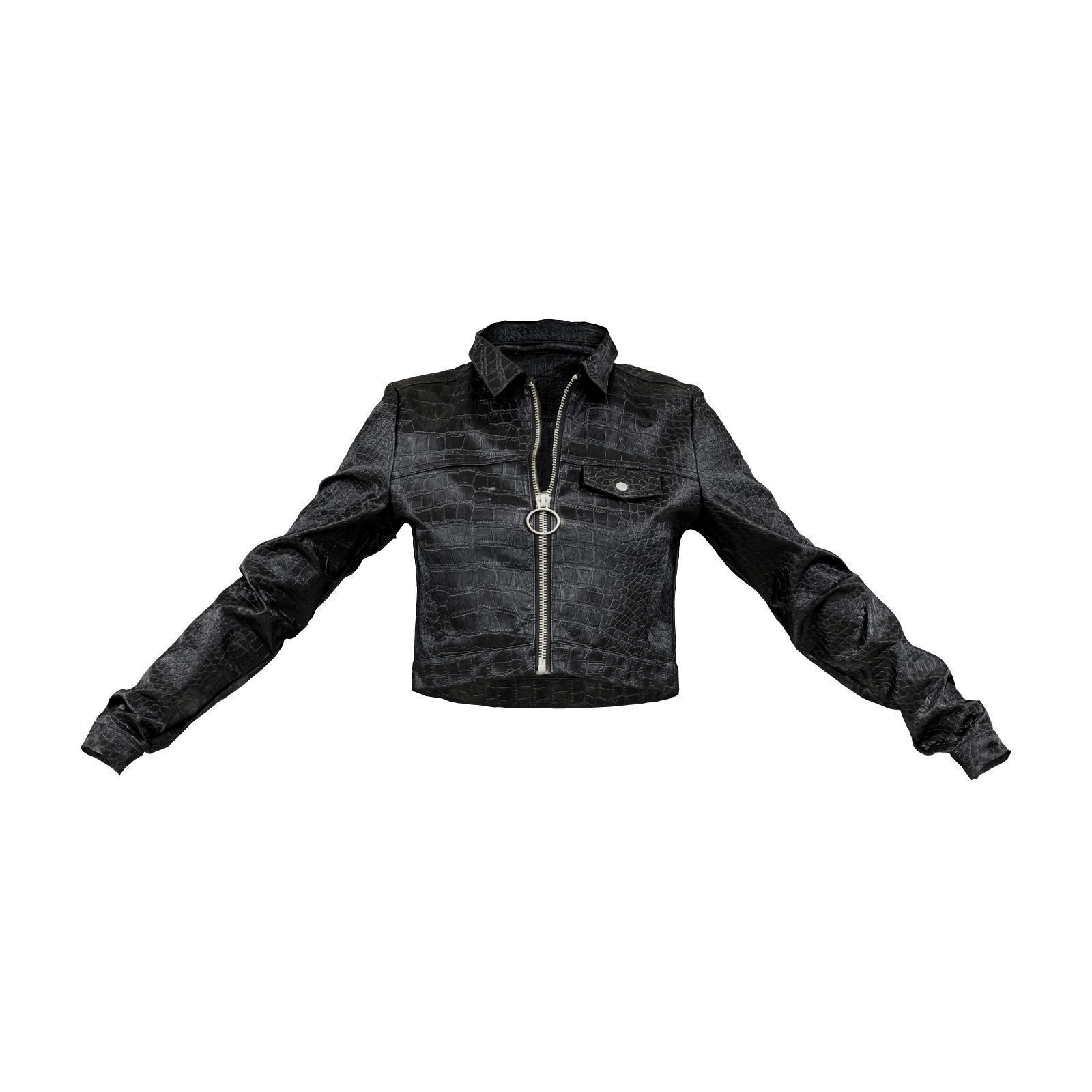 Crocodile Vinyl Jacket 3D model_1