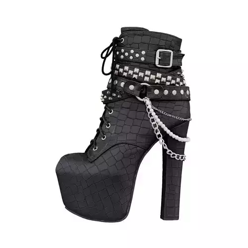 Crocodile Pearl Boots 3D model
