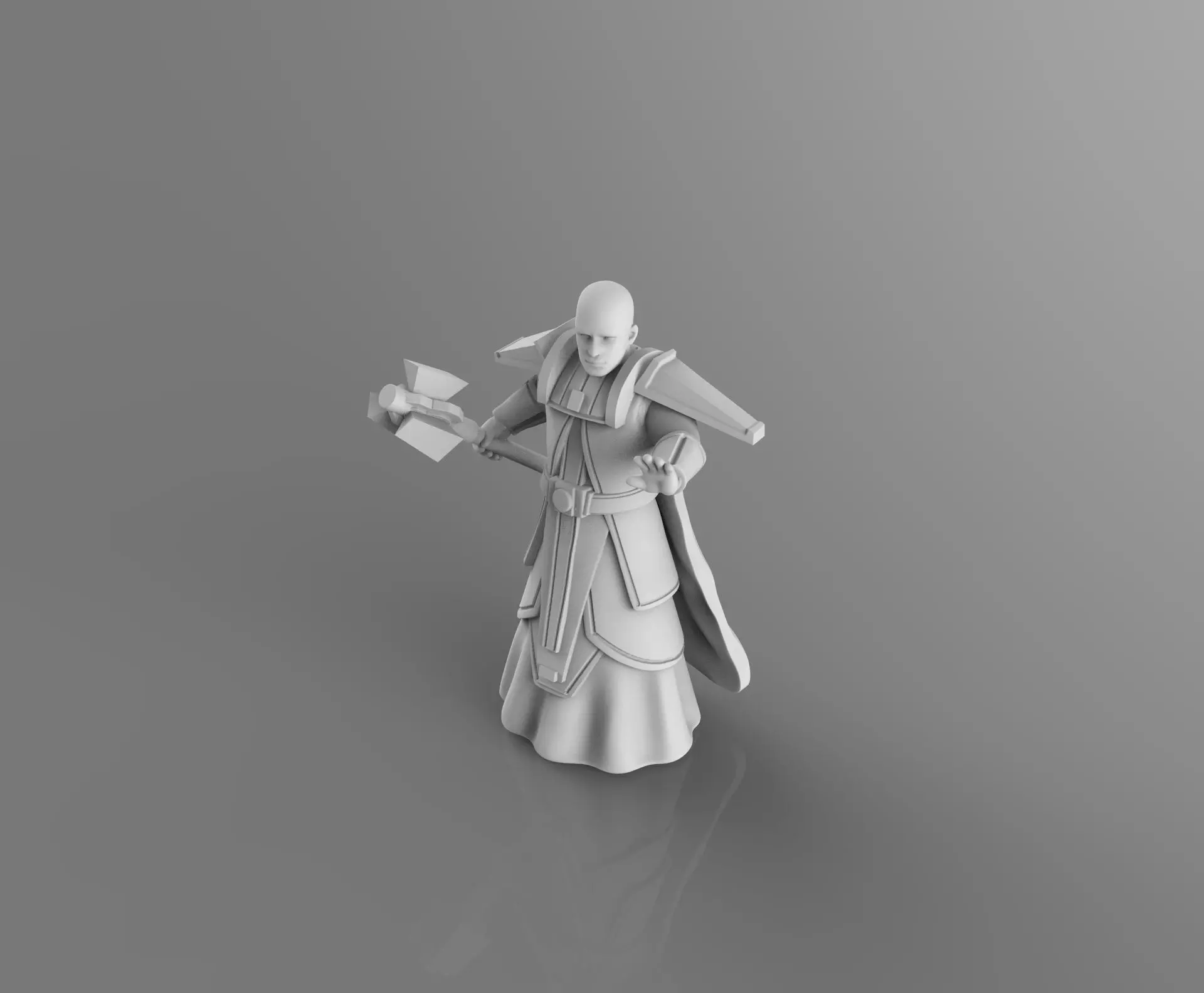 Trayner figurine holding sword 3D print model_0