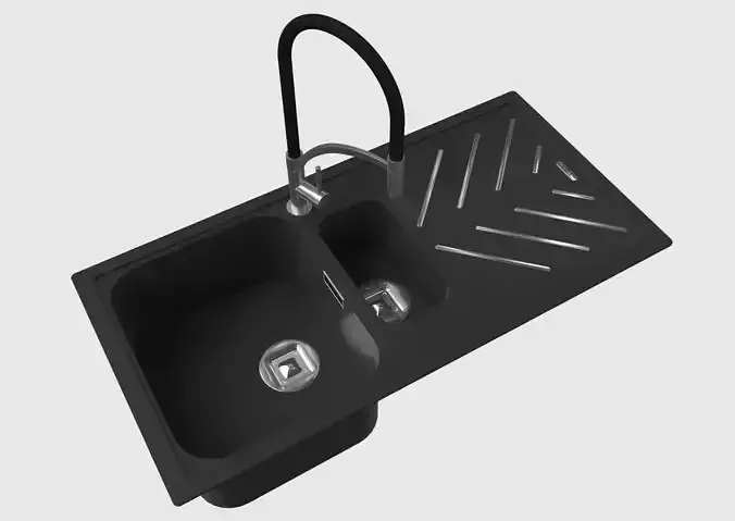 Sink with tap metal faucet wash basin