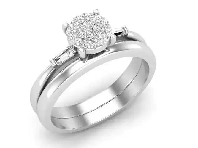 Diamond jewelry ring and band for woman