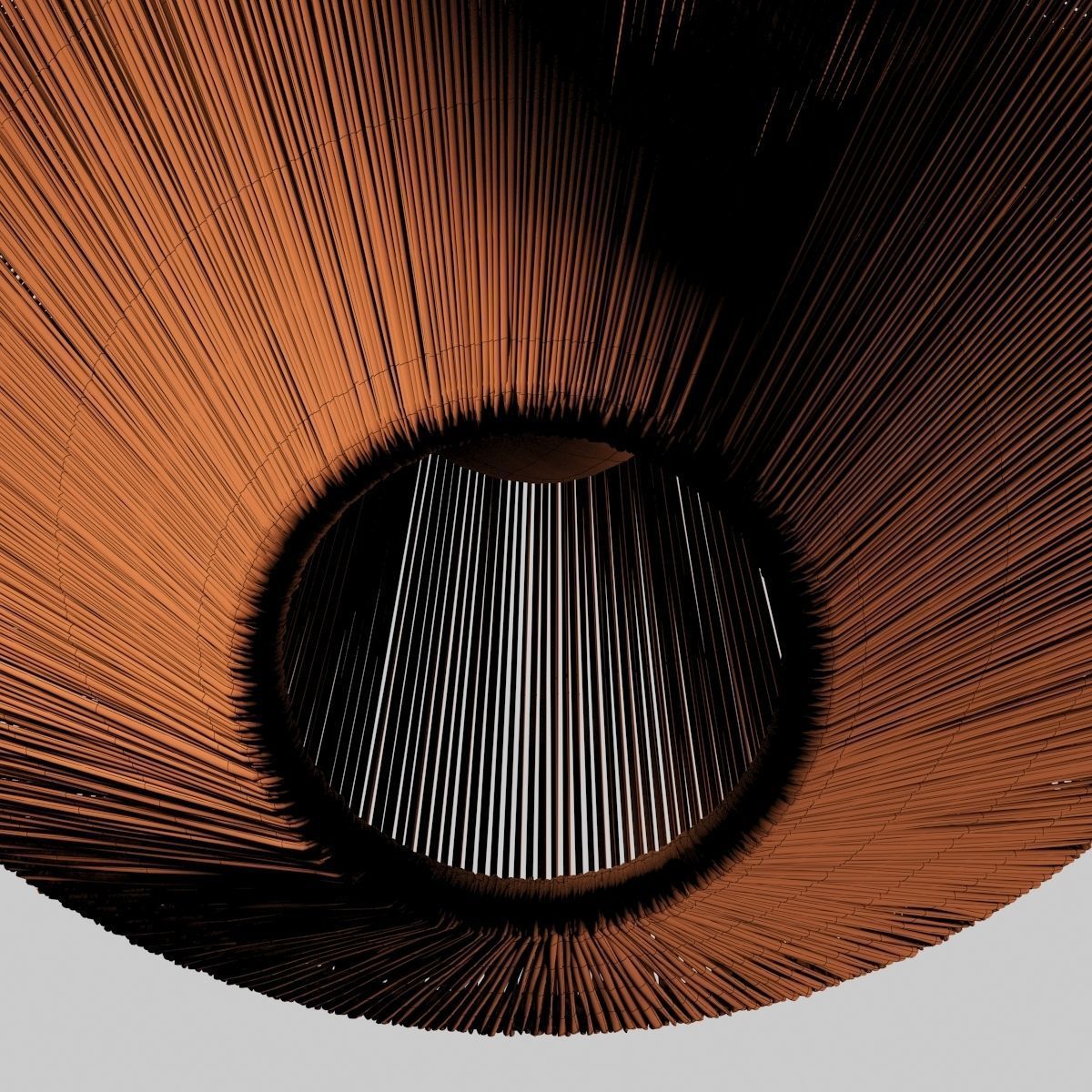 Lamp wood rattan wicker Cone n3 3D model_24