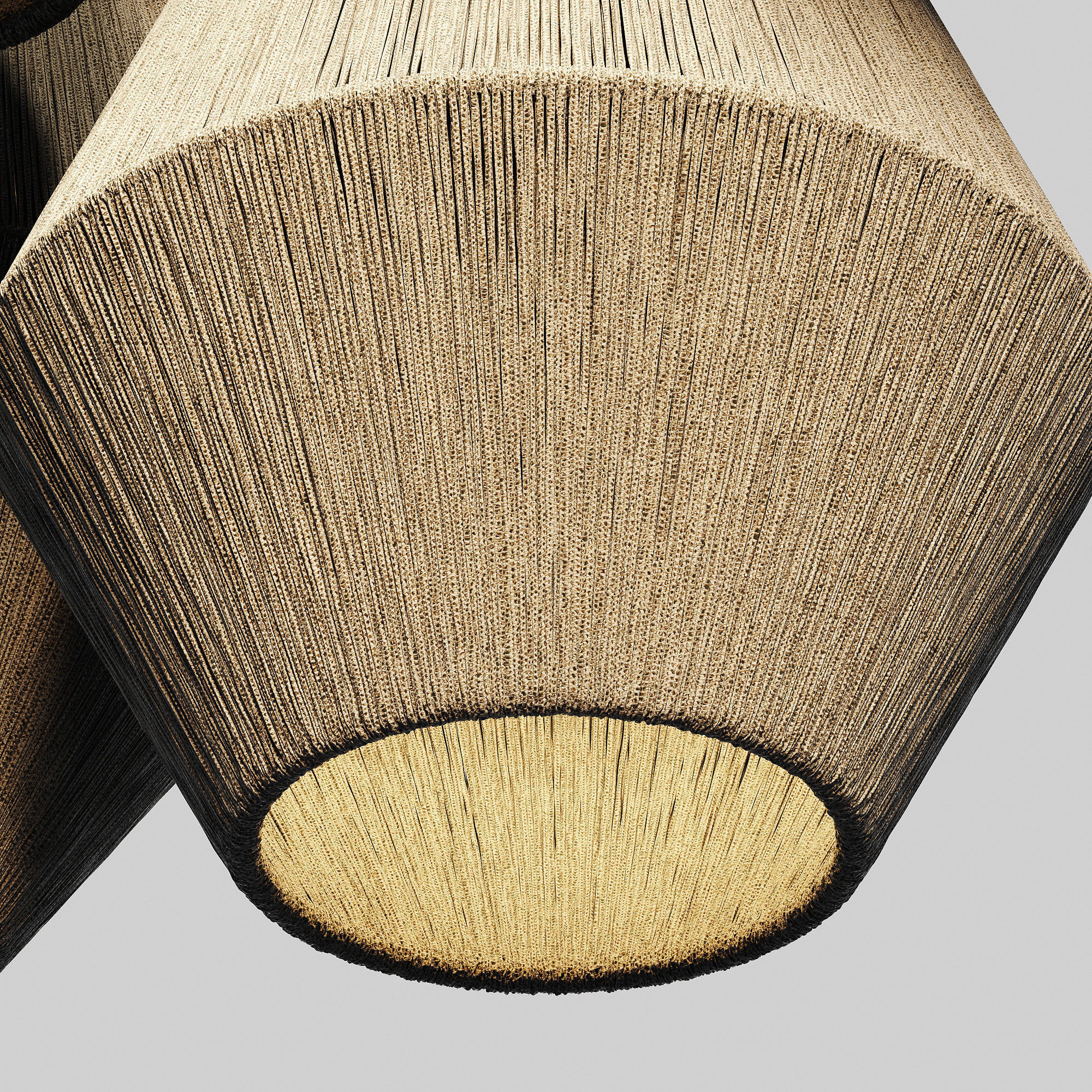 Lamp wood rattan wicker Cone n3 3D model_6