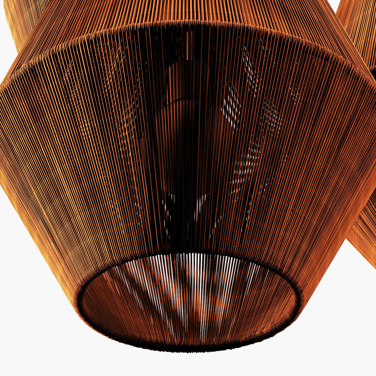 Lamp wood rattan wicker Cone n3 3D model_17