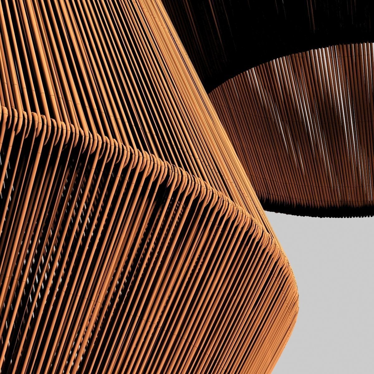 Lamp wood rattan wicker Cone n3 3D model_27