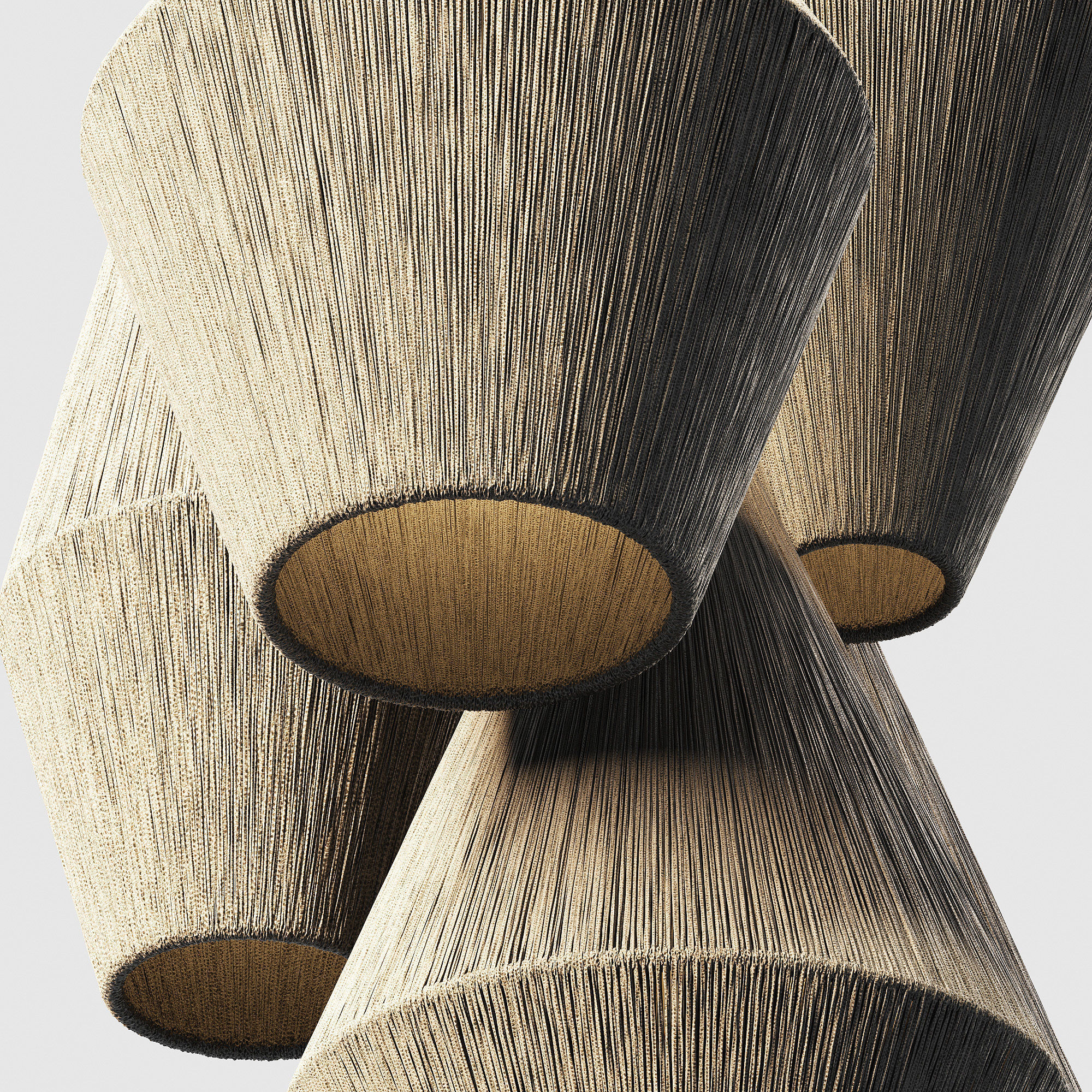 Lamp wood rattan wicker Cone n3 3D model_1