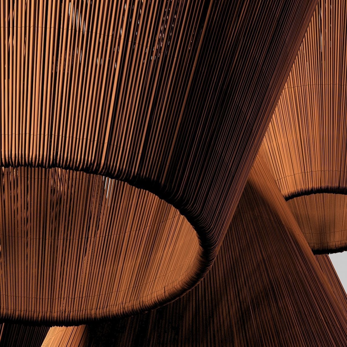 Lamp wood rattan wicker Cone n3 3D model_19