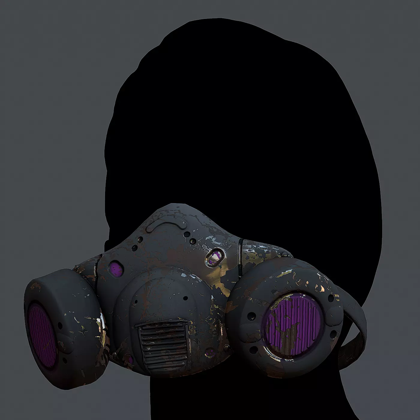 Gas mask helmet 3d model scifi Low-poly Low-poly 3D model Low-poly 3D model
