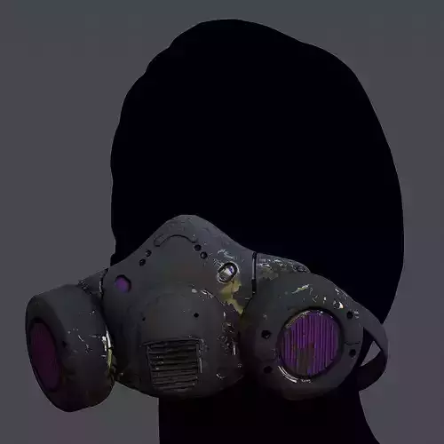 Gas mask helmet 3d model scifi Low-poly Low-poly 3D model