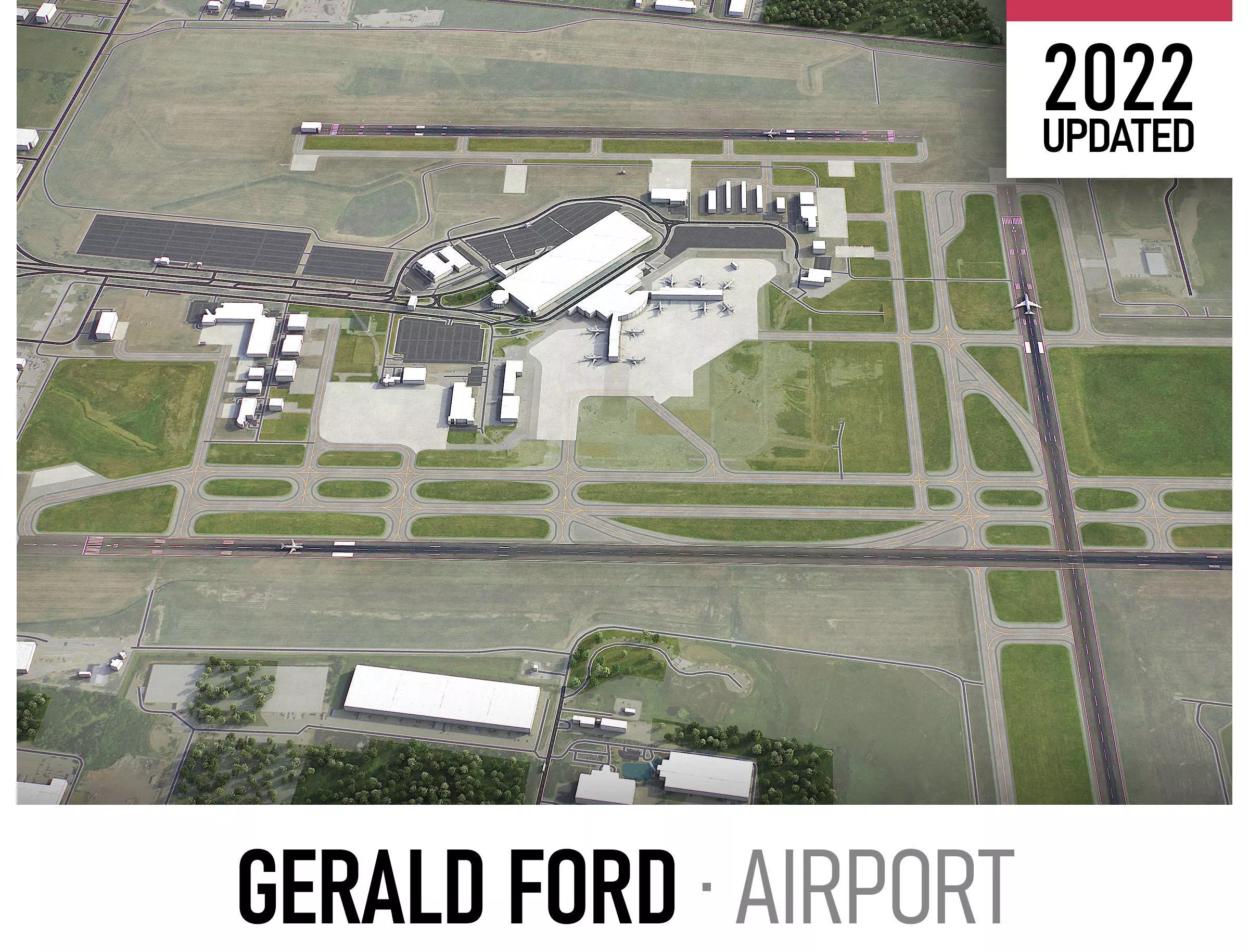 Gerald Ford Airport Low-poly 3D model