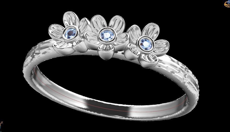 spring ring with flowers 3D print model_9