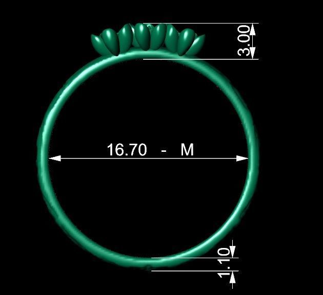 spring ring with flowers 3D print model_4