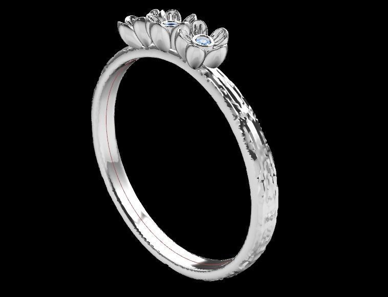spring ring with flowers 3D print model_10