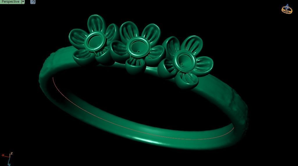 spring ring with flowers 3D print model_1