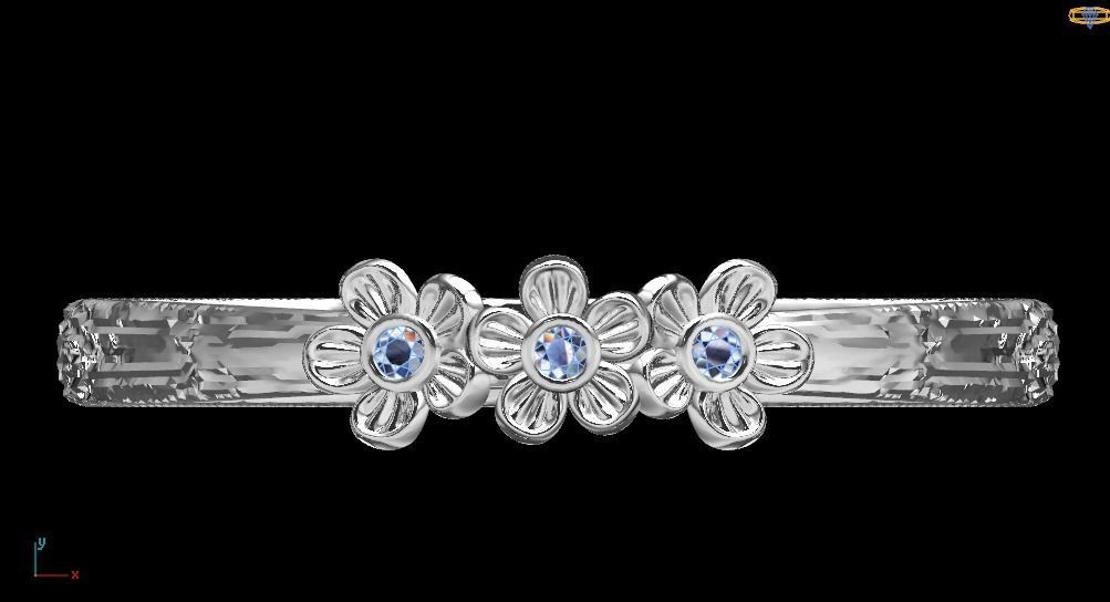 spring ring with flowers 3D print model_2