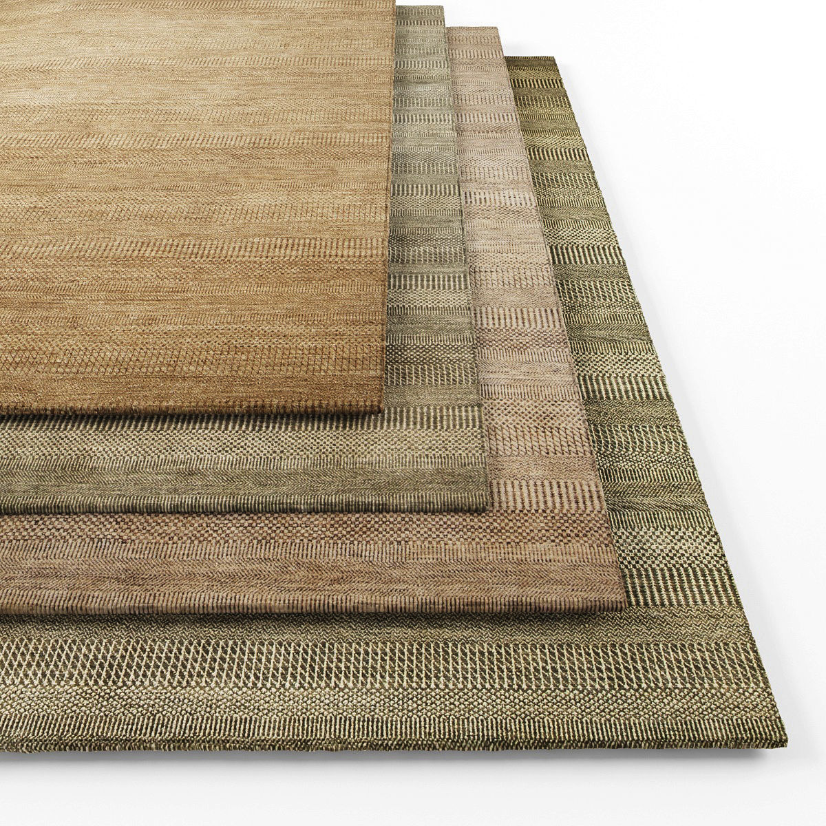 Rugs-1084 four rugs Low-poly 3D model_1