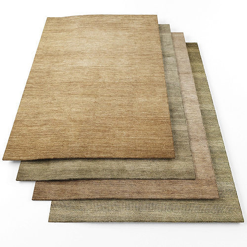 Rugs-1084 four rugs Low-poly 3D model