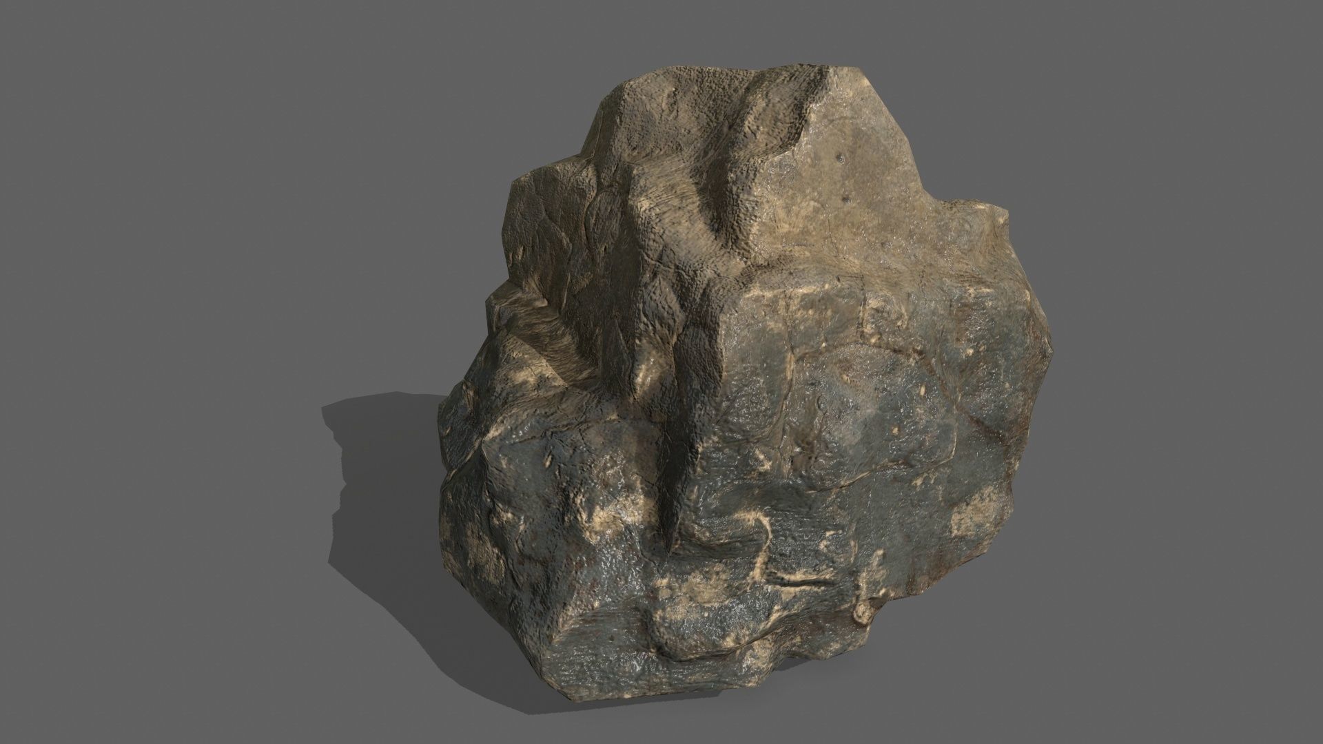 Rock Set tree stump Low-poly 3D model_17