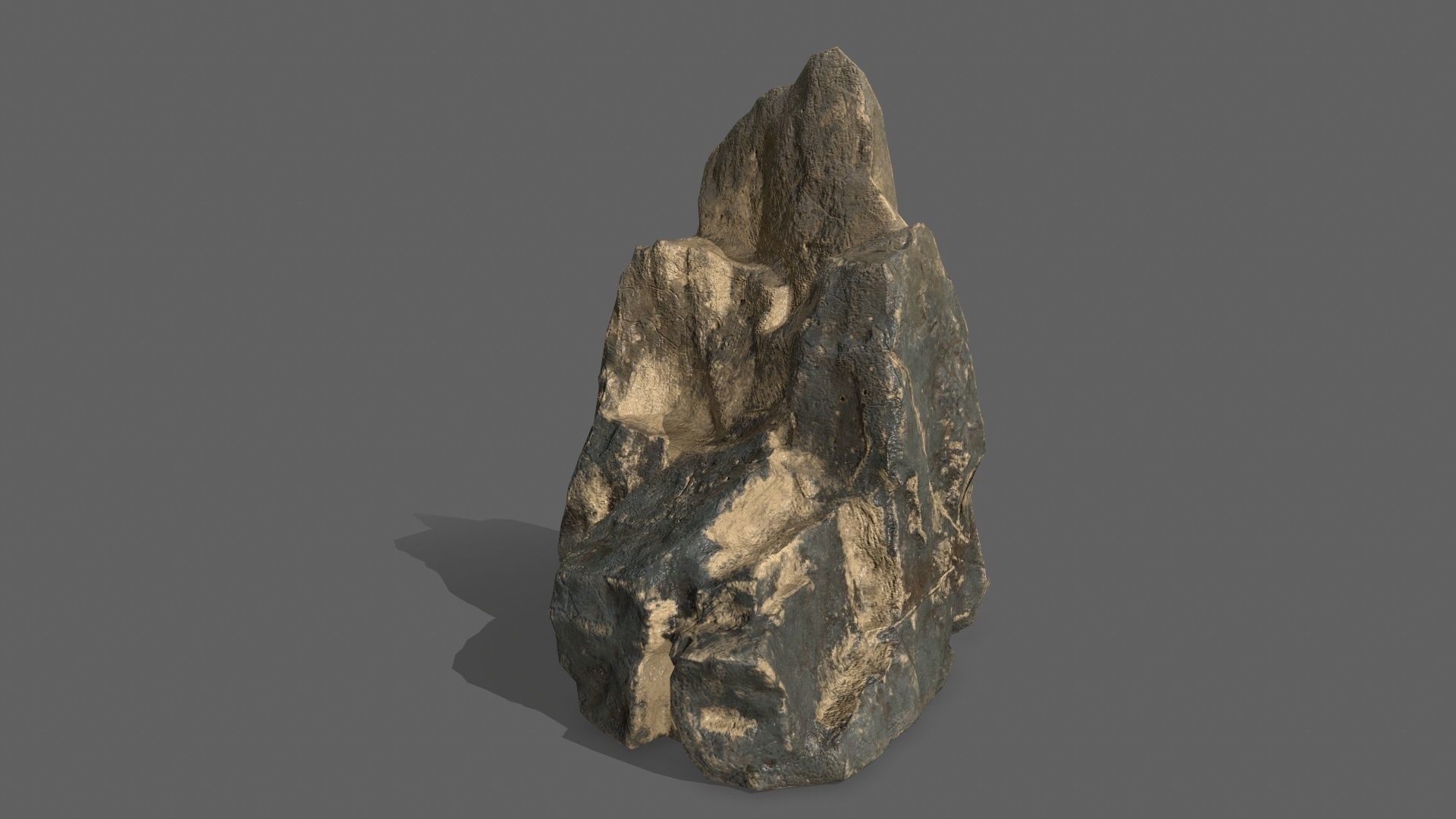 Rock Set tree stump Low-poly 3D model_23