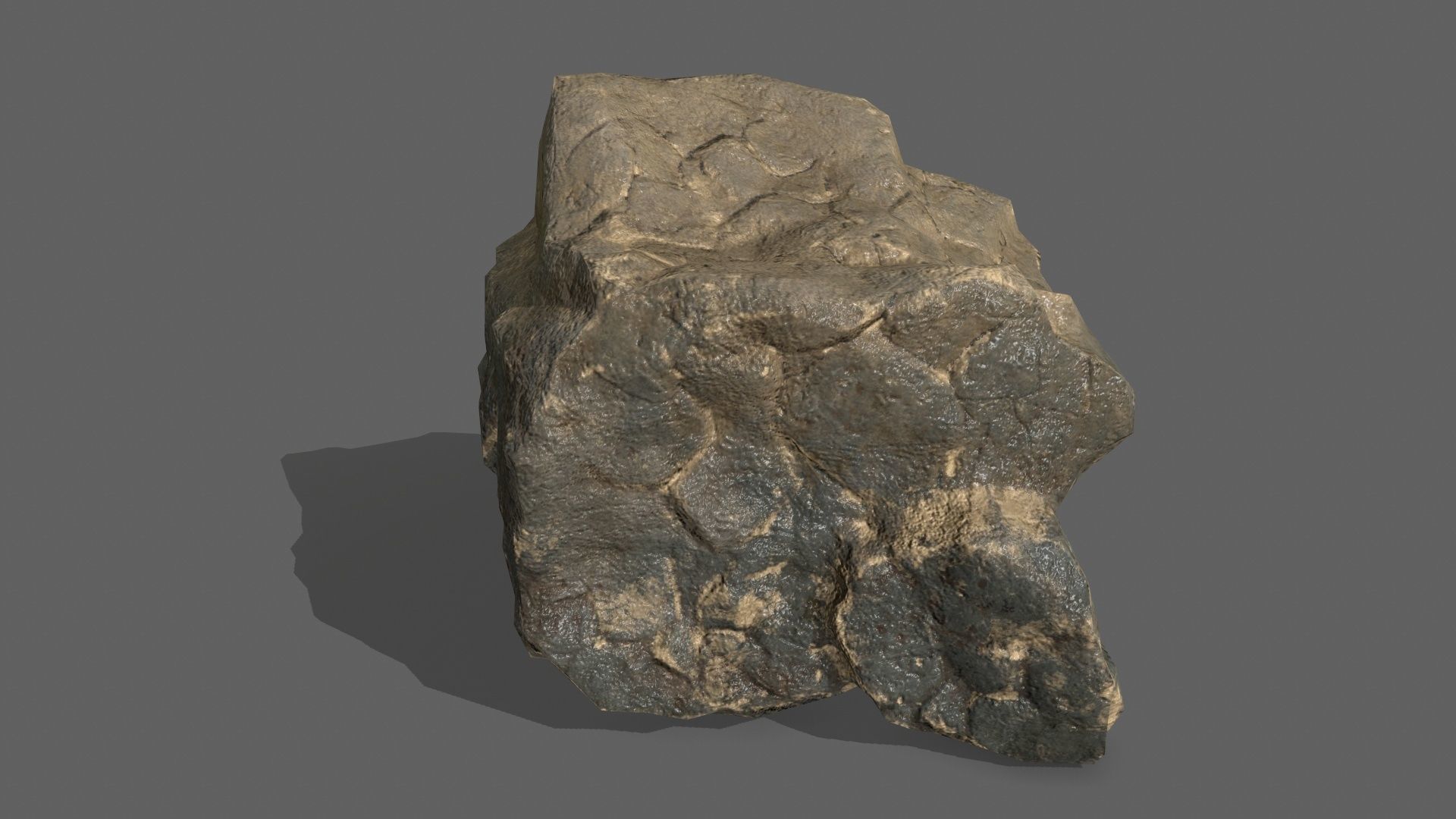 Rock Set tree stump Low-poly 3D model_16