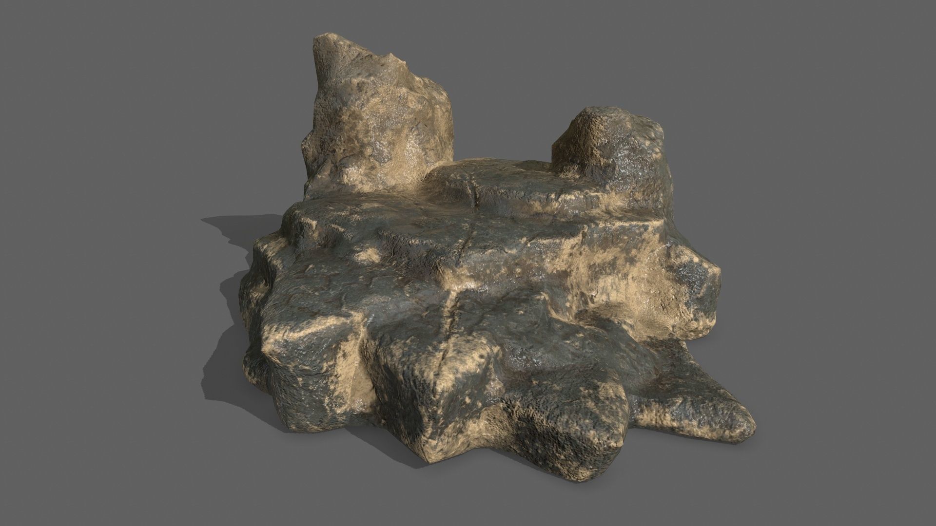 Rock Set tree stump Low-poly 3D model_11
