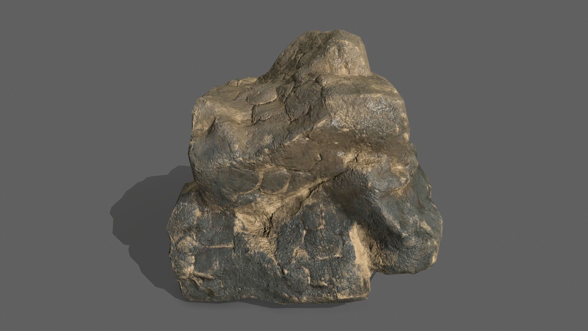 Rock Set tree stump Low-poly 3D model_15