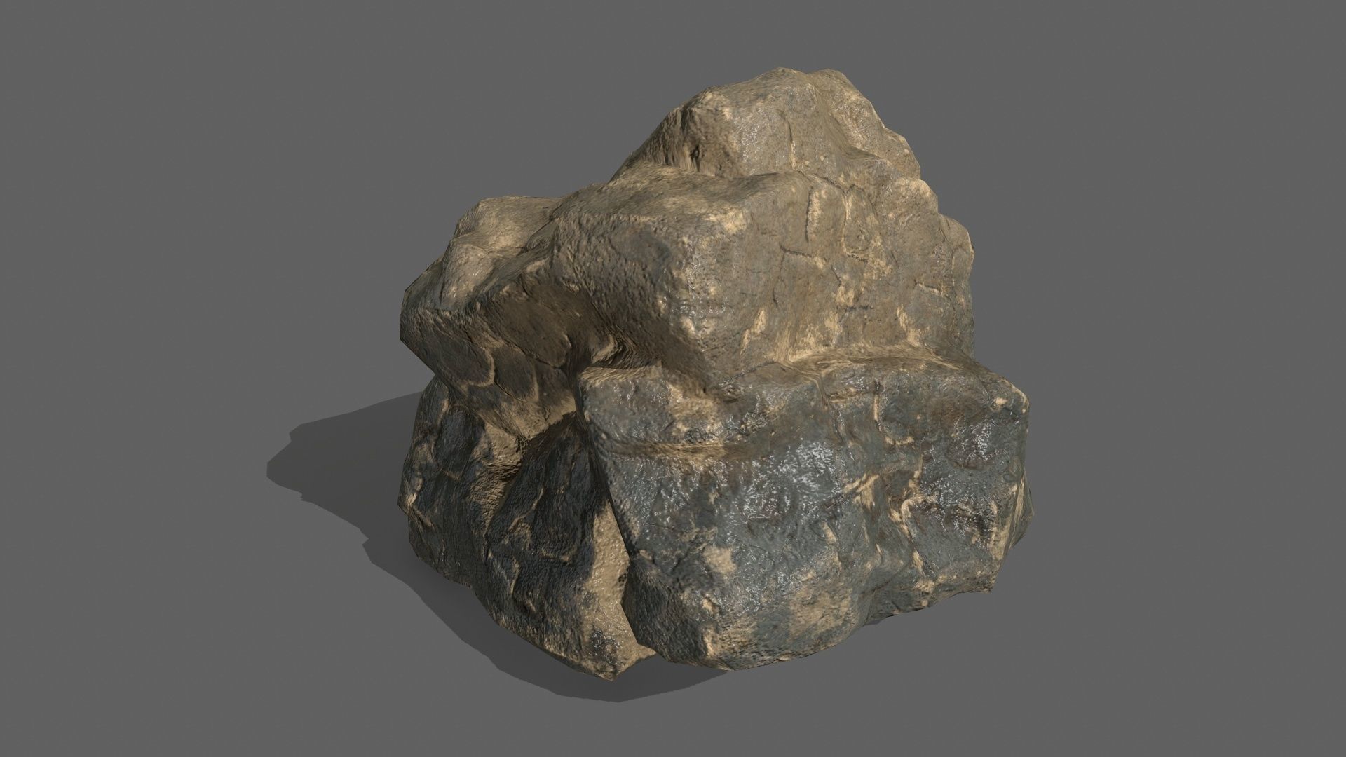 Rock Set tree stump Low-poly 3D model_18