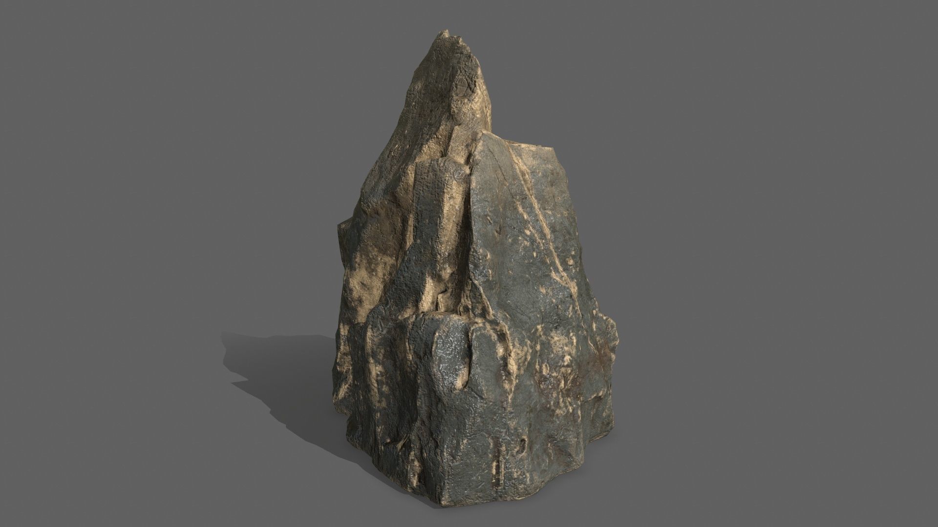 Rock Set tree stump Low-poly 3D model_20