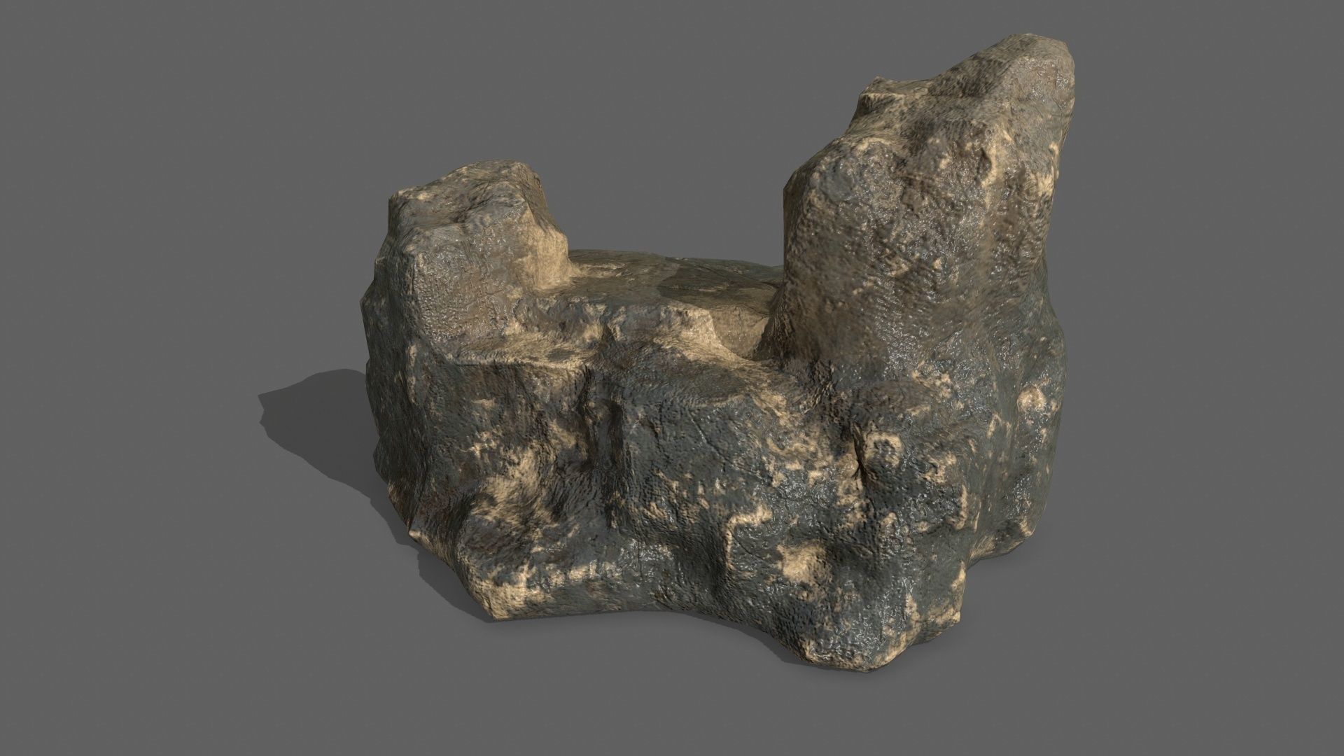 Rock Set tree stump Low-poly 3D model_13
