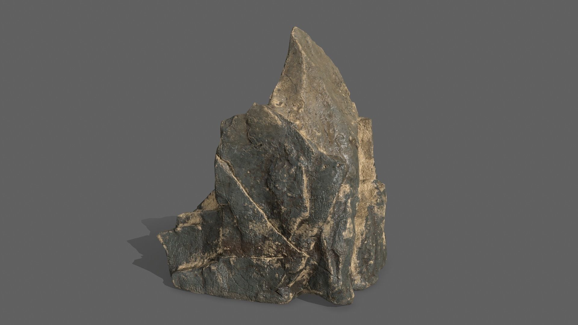 Rock Set tree stump Low-poly 3D model_22